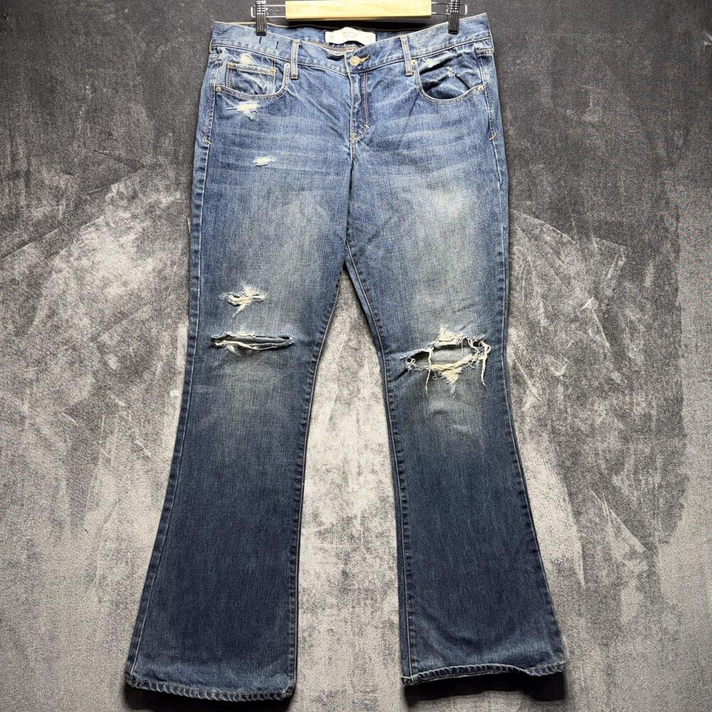 Abercrombie & Fitch Jeans Womens 12R Blue Mid Rise Bootcut Denim Distressed
